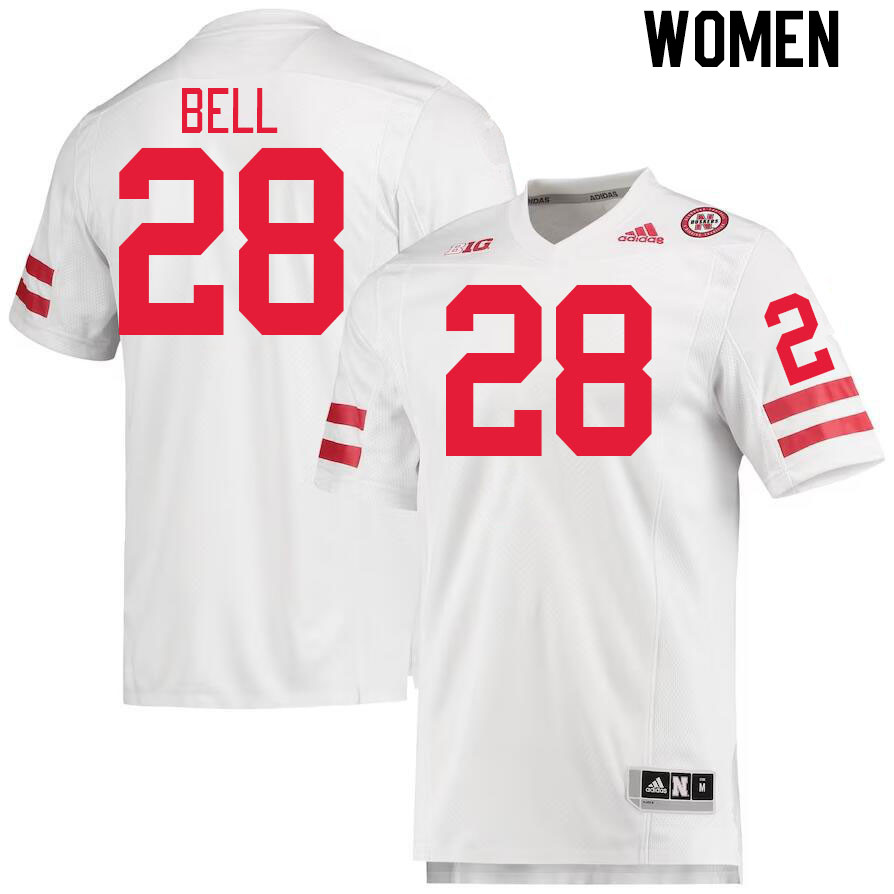 Women #28 Demitrius Bell Nebraska Cornhuskers College Football Jerseys Stitched Sale-White